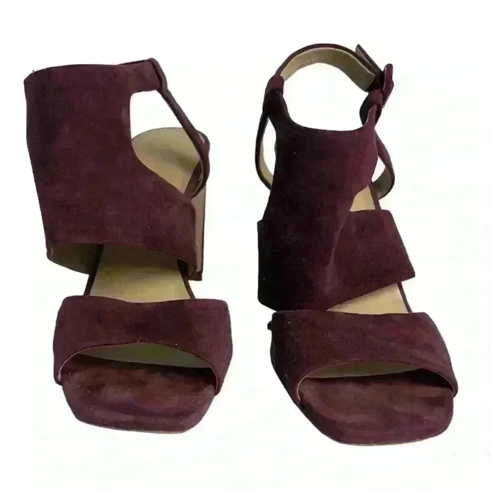 Enzo Angiolini‎ Women's Trudy Sandal Purple Strappy Block Heels 8.5